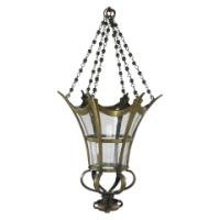 An Arts & Crafts Brass Conical Shaped Lantern with Its Original Conical Shade