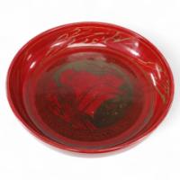 Bernard Moore, Red Flambe' Bowl Painted by E. Hope Beardmore with a Galleon