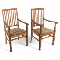 Shapland & Petter. A Pair of Arts & Crafts Oak Armchair