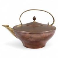 W. A. S. Benson – Arts and Crafts Copper and Brass Kettle with Hoop Handle - Thumbnail 1
