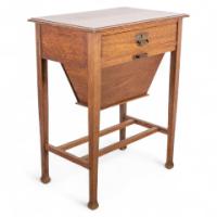 A Good Quality Glasgow-Style Arts & Crafts Oak Needlework Box - Thumbnail 1