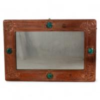 Archibald Knox for Liberty and Co. An Arts and Crafts copper mirror with Celtic interlacing - Thumbnail 1