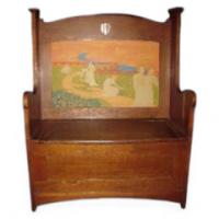 E A Taylor for Wylie and Lochhead. An Exceptional oak Arts and Crafts Settle - Thumbnail 1