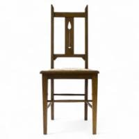 E A Taylor for Wylie and Lochhead. An oak Arts and Crafts chair - Thumbnail 1