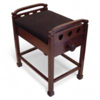 Liberty and Co. A mahogany piano stool with heart cut-outs to each side and adjustable seat - Thumbnail 1