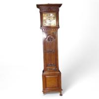 Shapland and Petter. An Arts and Crafts oak Grandfather clock of superior quality - Thumbnail 1