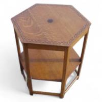 Shapland and Petter. An oak hexagonal sidetable - Thumbnail 1
