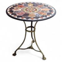 A 19th century Piatra Dura side table with inlaid marble top - Thumbnail 1