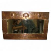 Liberty and Co. A copper mirror with hand formed stylised tree designs after a design by C F A Voysey - Thumbnail 1