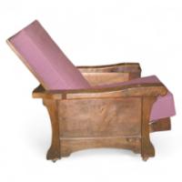 An Arts and Crafts oak reading reclining armchair - Thumbnail 1