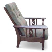 Jas Shoolbred and Co. An oak Arts and Crafts reclining armchair - Thumbnail 1