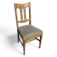 Set of Four Oak Arts & Crafts Dining Chairs with Stylised Floral Cut-Outs c.1900