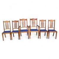 Shapland and Petter. A good quality set of six Arts and Crafts oak dining chairs - Thumbnail 1