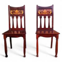 Shapland and Petter. A pair of Arts and Crafts hall chairs - Thumbnail 1