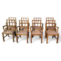 Heals of London. Twelve Lattice back oak armchair - Thumbnail 1