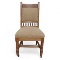 Two sets of four oak dining chairs and a similar pair the design attributed to E.W.Godwin - Thumbnail 1