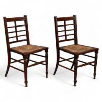 Jas Shoolbred & Co. – Aesthetic Movement Pair of  Walnut Side or Dining Chairs - Thumbnail 2