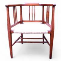 A stylish Arts and Crafts Glasgow style armchair fully restored and professionaly re-rushed. - Thumbnail 1