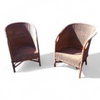Dryad of Leicester c.1920 Pair of Wicker Armchairs – Arts and Crafts Design - Thumbnail 1