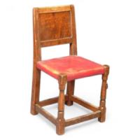 Robert Mouseman Thompson. An adzed oak side chair - Thumbnail 1