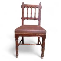 Bruce Talbert for Gillows. A rare Gothic Revival chair - Thumbnail 1