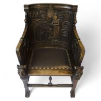 A rare pair of stunning 1920's Egyptian revival armchair - Thumbnail 1