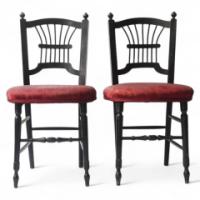 Dante Rossetti for Morris and Co. A pair of chairs originally rush seated - Thumbnail 1