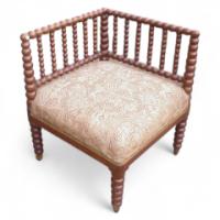 Morris and Co (attributed). A good quality bobbin turned corner chair - Thumbnail 1