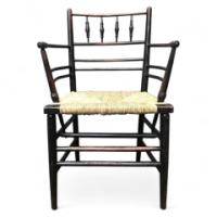 William Morris. A pair of Sussex rush seat armchair - Thumbnail 1
