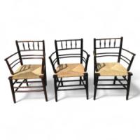 William Morris. A Sussex rush-seated chair - Thumbnail 1