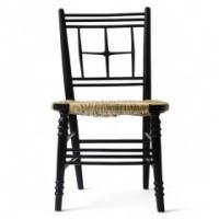 Ford Madox Brown. An ebonized Arts and Crafts single star back Sussex chair - Thumbnail 1