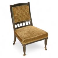 Bruce Talbert for Gillows. An Aesthetic Movement ebonised nursing chair - Thumbnail 1