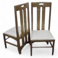 A Pair of Good Quality Reproduction C. R. Mackintosh Ingram Street Tea Room Chairs in Light Stained Oak - Thumbnail 1