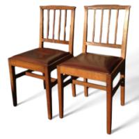 Edward Barnsley. A set of six Acorn Industries dining chairs with leather drop in seats. - Thumbnail 1