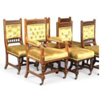 Charles Bevan (attributed). A set of five side and an elbow chair - Thumbnail 1
