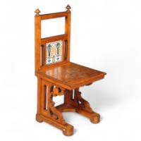 Dr Christopher Dresser. A Gothic Revival oak hall chair - Thumbnail 1