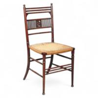 H W Batley. A mahogany and split cane side chair - Thumbnail 1