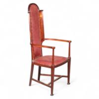 G M Ellwood for J S Henry. A mahogany and inlaid armchair - Thumbnail 1