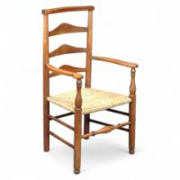C R Ashbee for Guild of Handicraft. A beech ladderback armchair with a re-rushed seat - Thumbnail 1