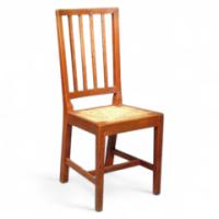 Sidney Barnsley. An oak stickback side chair with the original rush seat - Thumbnail 1