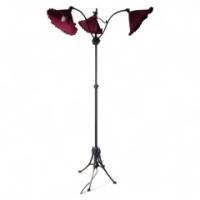 WAS Benson. A rare three branch adjustable standard lamp with extending and inverting shades - Thumbnail 1