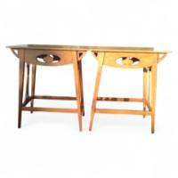 Liberty and Co. A pair of Arts and Crafts oak sidetable - Thumbnail 1