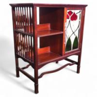 Shapland and Petter. An Arts and Crafts walnut side table cabinet - Thumbnail 1