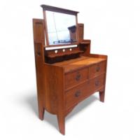 Shapland and Petter. An Arts and Crafts dressing table with heart cut-outs below the shelf - Thumbnail 1