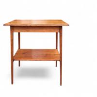 A Good Quality Arts and Crafts Oak Side Table on Square Tapering Legs United by a Lower Shelf - Thumbnail 1