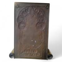 A Glasgow School Brass Candle Sconce With Stylised Glasgow Roses & Scroll Detail - Thumbnail 1