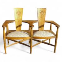 George Walton. An Arts and Crafts love seat - Thumbnail 1