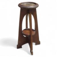John Ednie for Wylie and Lochhead. A Glasgow School mahogany plant stand - Thumbnail 1