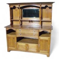 E A Taylor for Wylie and Lochhead. An oak Arts and Crafts sideboard - Thumbnail 1
