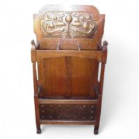 Norman and Stacey. An excellent quality oak Arts and Crafts stick stand - Thumbnail 1